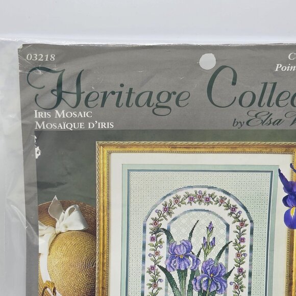 JCA Heritage Collection Elsa Williams IRIS MOSAIC Counted Cross Stitch Kit 03218 - Picture 3 of 7